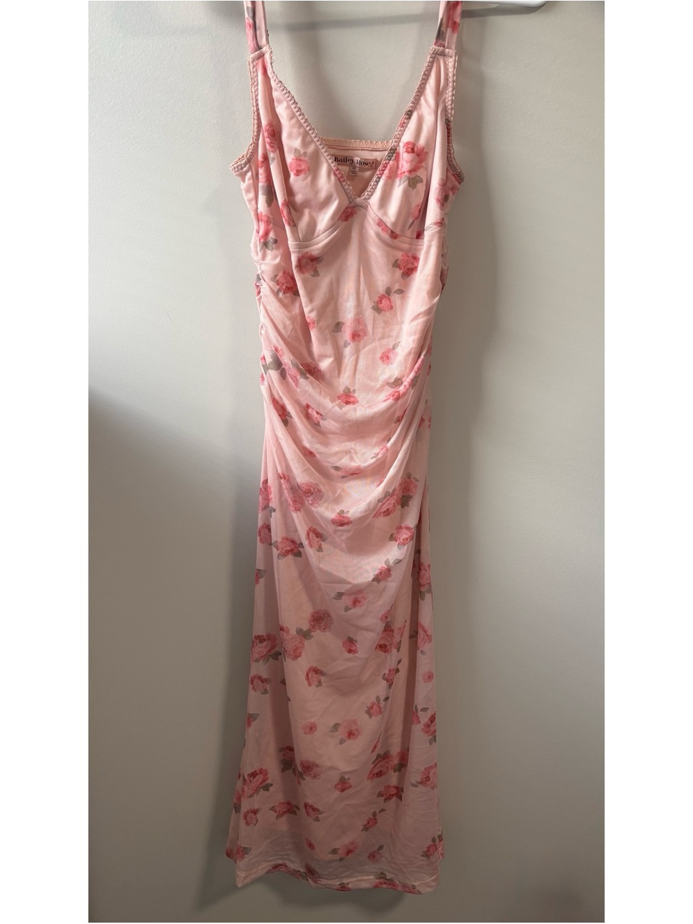 Rosy Floral Maxi Slip Dress - Feminine Pink Floral Print